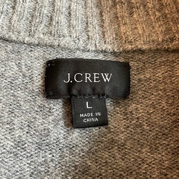 J. CREW gray 1/4 zip mock neck wool blend sweater men’s size large - Picture 5 of 6